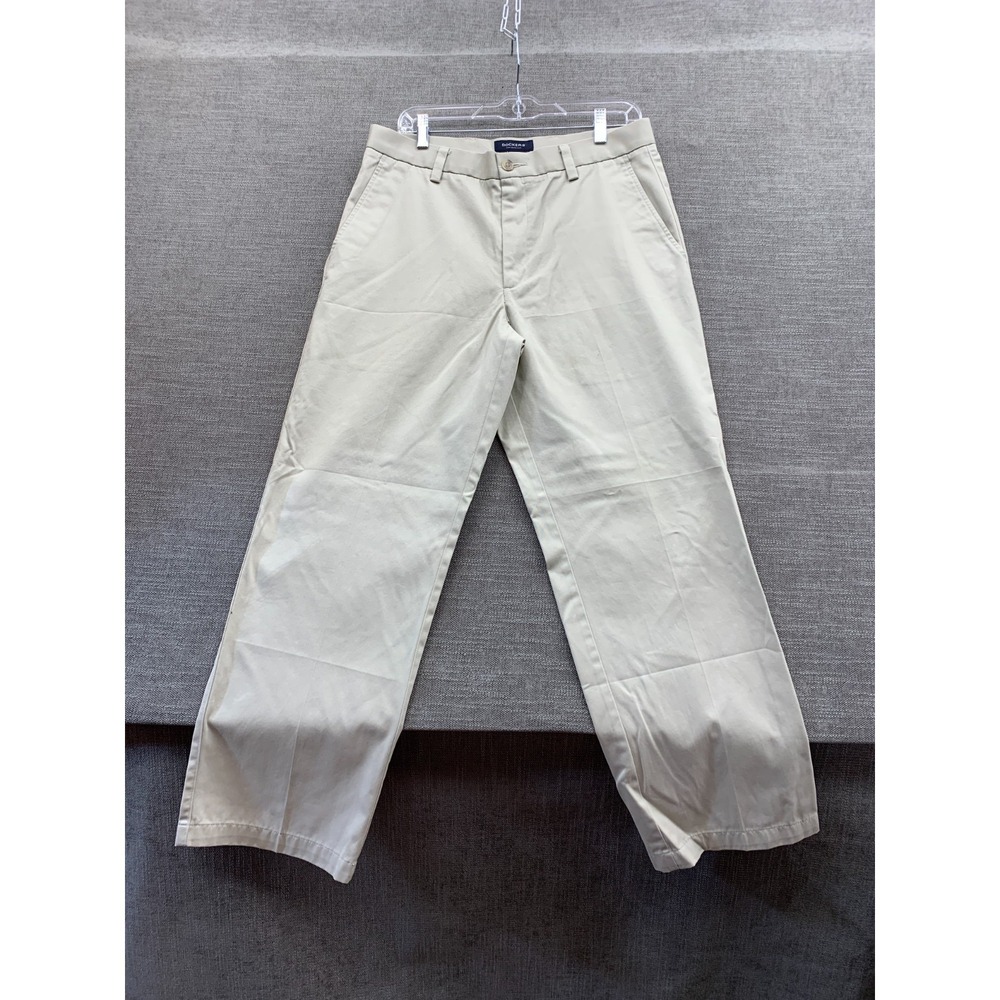 Dockers D2 Straight Fit Pants Mens 33x30 Beige Cotton Casual Mid Rise Flat Front